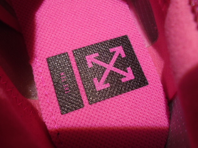 off white tulip pink on feet