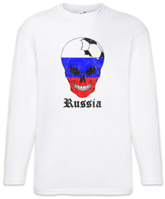 Russia Football Comet Herren Langarm T-Shirt Russian Soccer Flag World