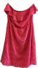 Short Strapless Pink Dress with Ruffle size Large