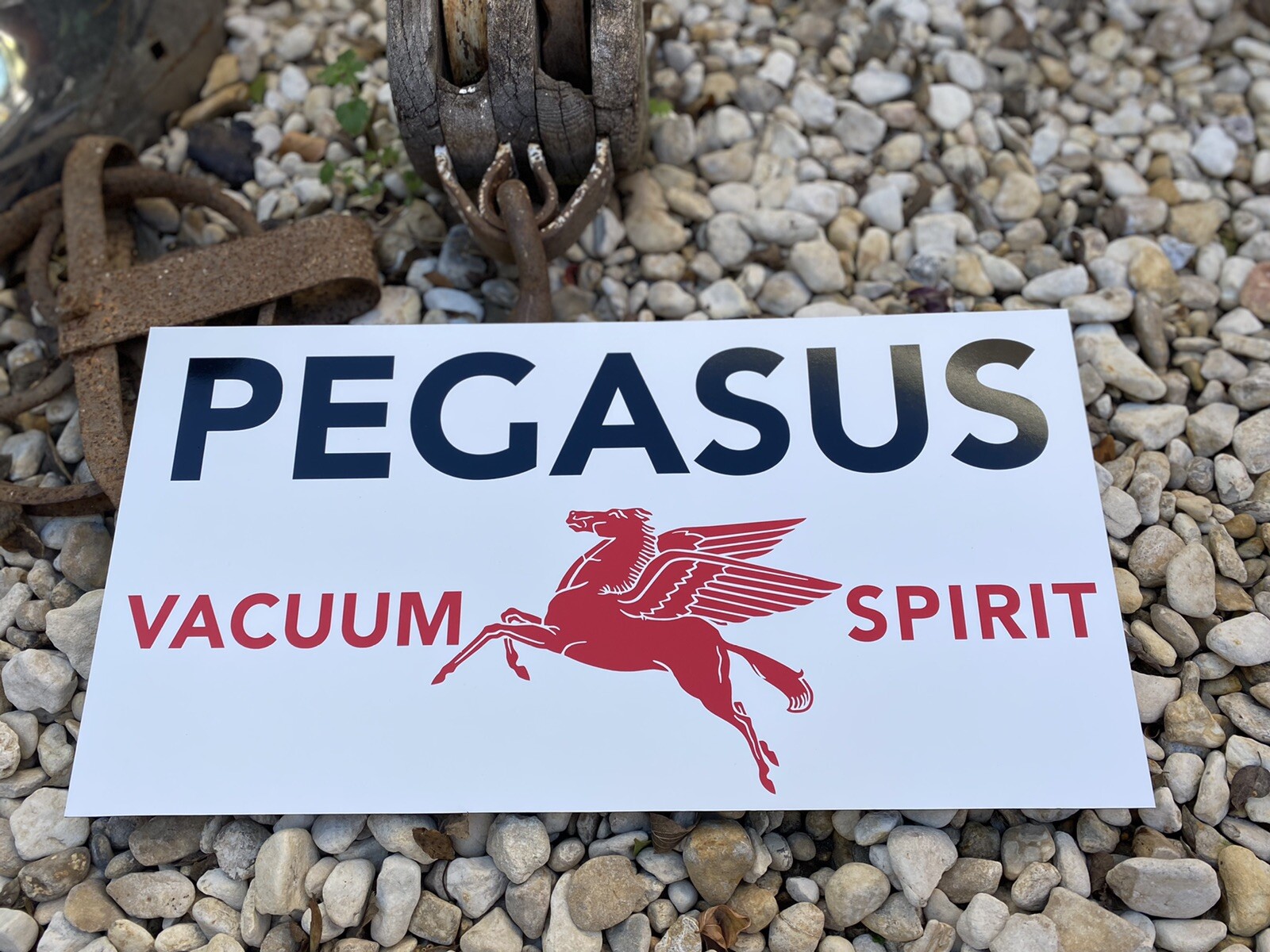 Antique Vintage Old Style Pegasus Vacuum Spirit Gas Oil Sign | eBay