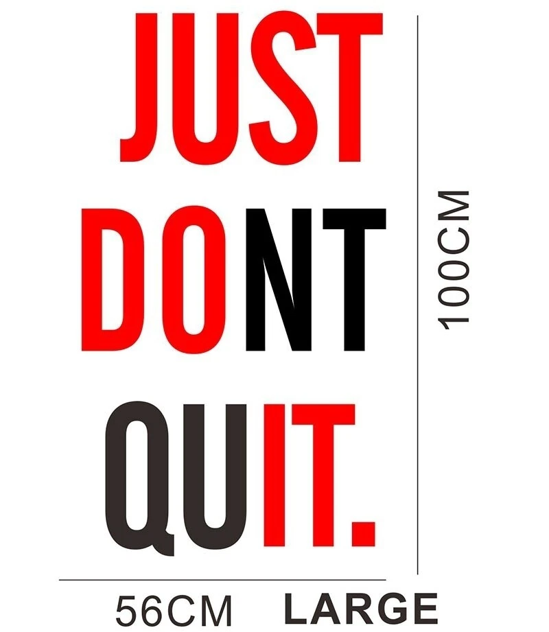 JUST DONT QUIT Gym Workout Motivation Quote Words Vinyl Wall Sticker Wallpaper - Image 4 of 4