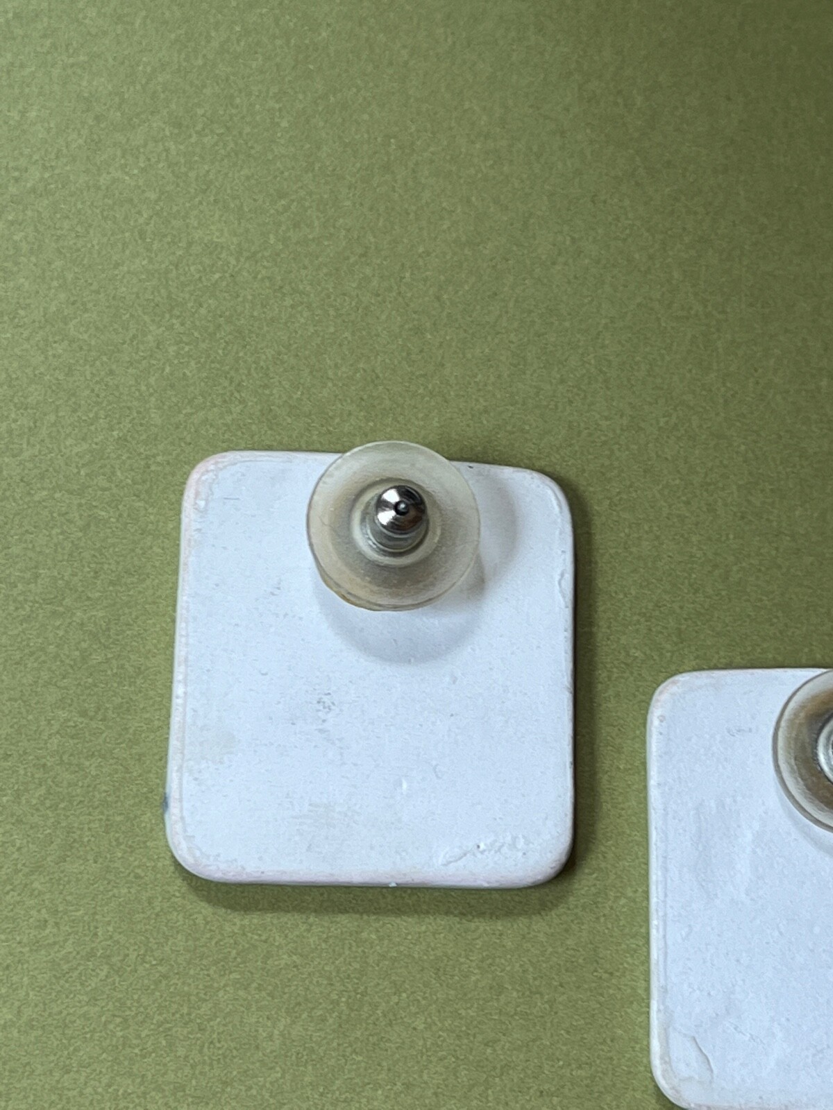 Handmade Large White Rectangle Painted w Pink Spi… - image 5