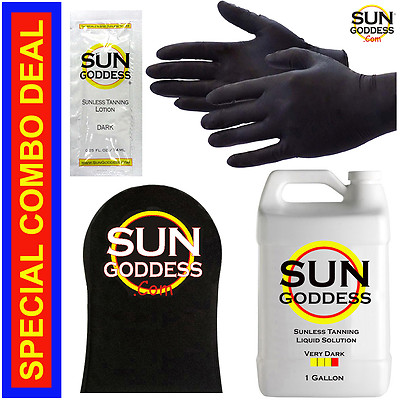 Best Spray Tan Solution - VERY DARK - 1 GALLON + Sunless Tanning Self Tanner Tan