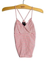 Ralph Lauren Girls L 12-14 Pink White Cami Top Tank Strap Stripe