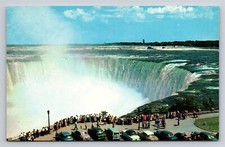 Niagara Falls Ontario Horseshoe Falls Canadian Side Old Cars Vintage Postcard