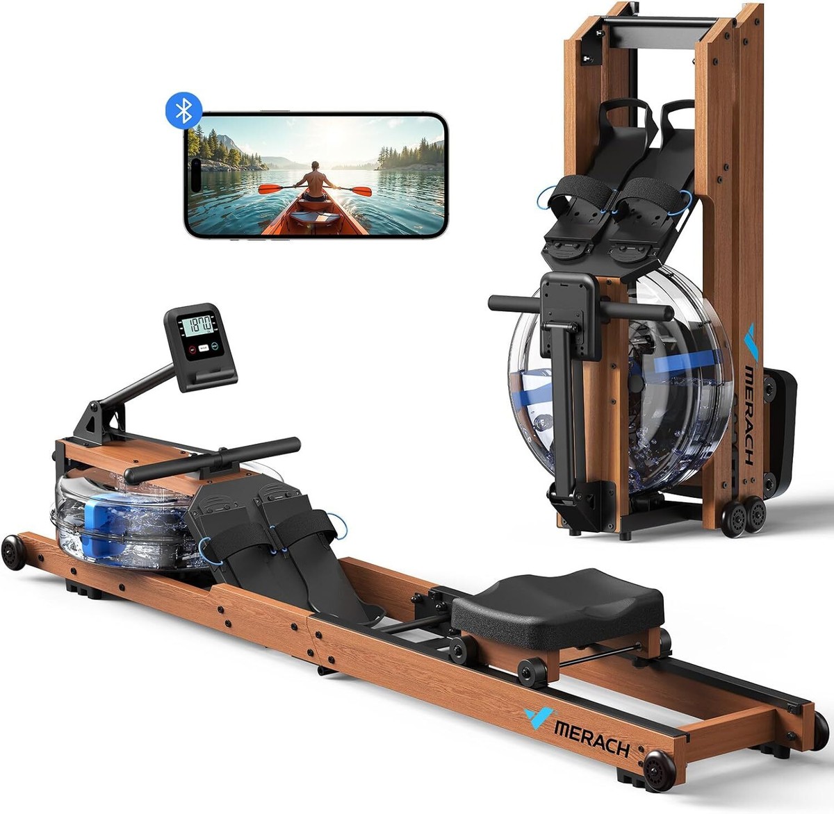 MERACH R28 Foldable Water Rowing Machines for Home Gym with 400LB