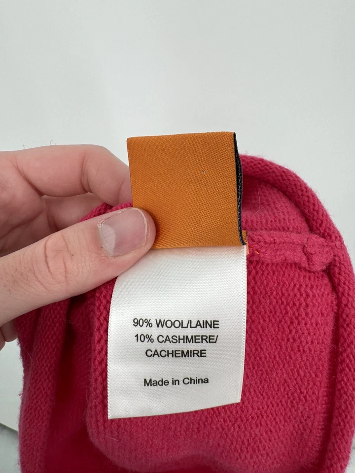 Gorro tejido Tory Burch rosa estrás logotipo mezcla lana cachemir Foto 4 de 4