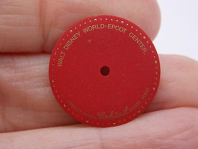 Borel Watch Dial for Coctail Watch Mens Vintage Red Walt Disney World Epcot Cntr