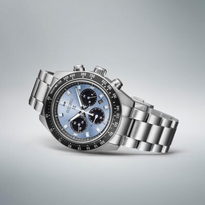 SEIKO 自動巻き 腕時計 ブルー Seiko Prospex SPEEDTIMER SBDL109 Ice Blue Dial Chronograph Solar