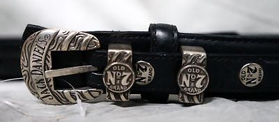 without tags JACK DANIELS DANIELS OLD No 7 WHISKEY MENS 36 BLACK LEATHER G2U