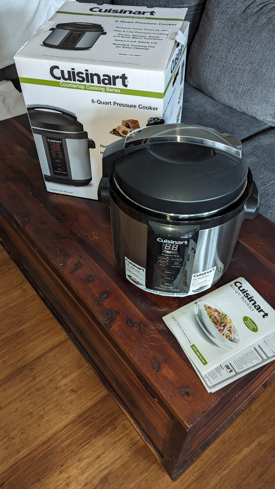 Cuisinart CPC600N1 Electric Pressure Cooker Silver Brand New Open