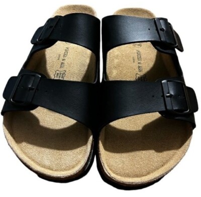 Porter and Ash Mens Classic Slide Buckle Sandals Black Size  display picture 1