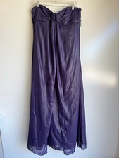 NWT 159 David's Bridal Lapis FogFoil Split Front A-Line Dress Beading Size 16