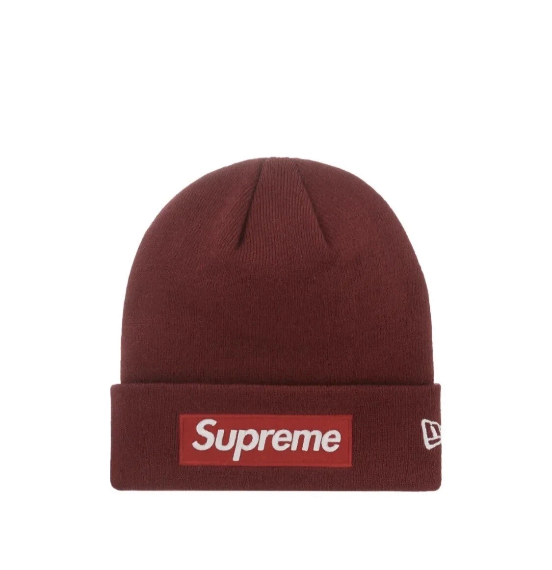 Boîte Supreme New Era logo Beanie FW22 rouge cardinal flambant neuf 100 % authentique rare