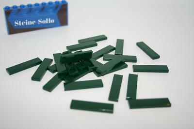 Lego (c) 25x Fliesen - 1x4 dunkelgrün - 2431 - dark green tile - Kacheln - Flie