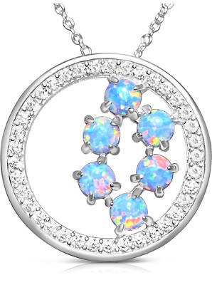 Sterling Silber Kreis des Lebens Stil Galaxie Wasserfall Anhänger + Holz Geschenkbox