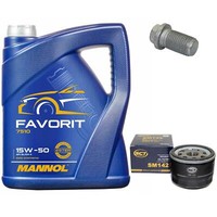 MotoröL Set 15W50 5 Liter + ÖLfilter + ÖLablassschraube FüR Opel Movano 1.9 Dti