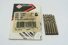 6 pcs CLEVELAND #24 Cobalt Parabolic Screw Machine Stub Drills C14264 USA