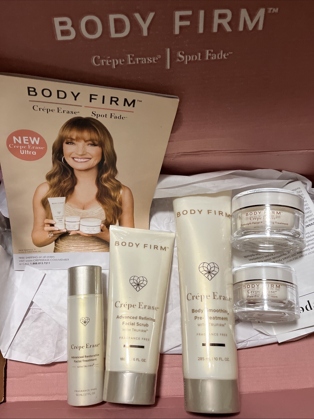 Body Firm Crepe Erase 5 Piece Lot Sealed-Eye-2 Face 2 Body  Treatment Overnight