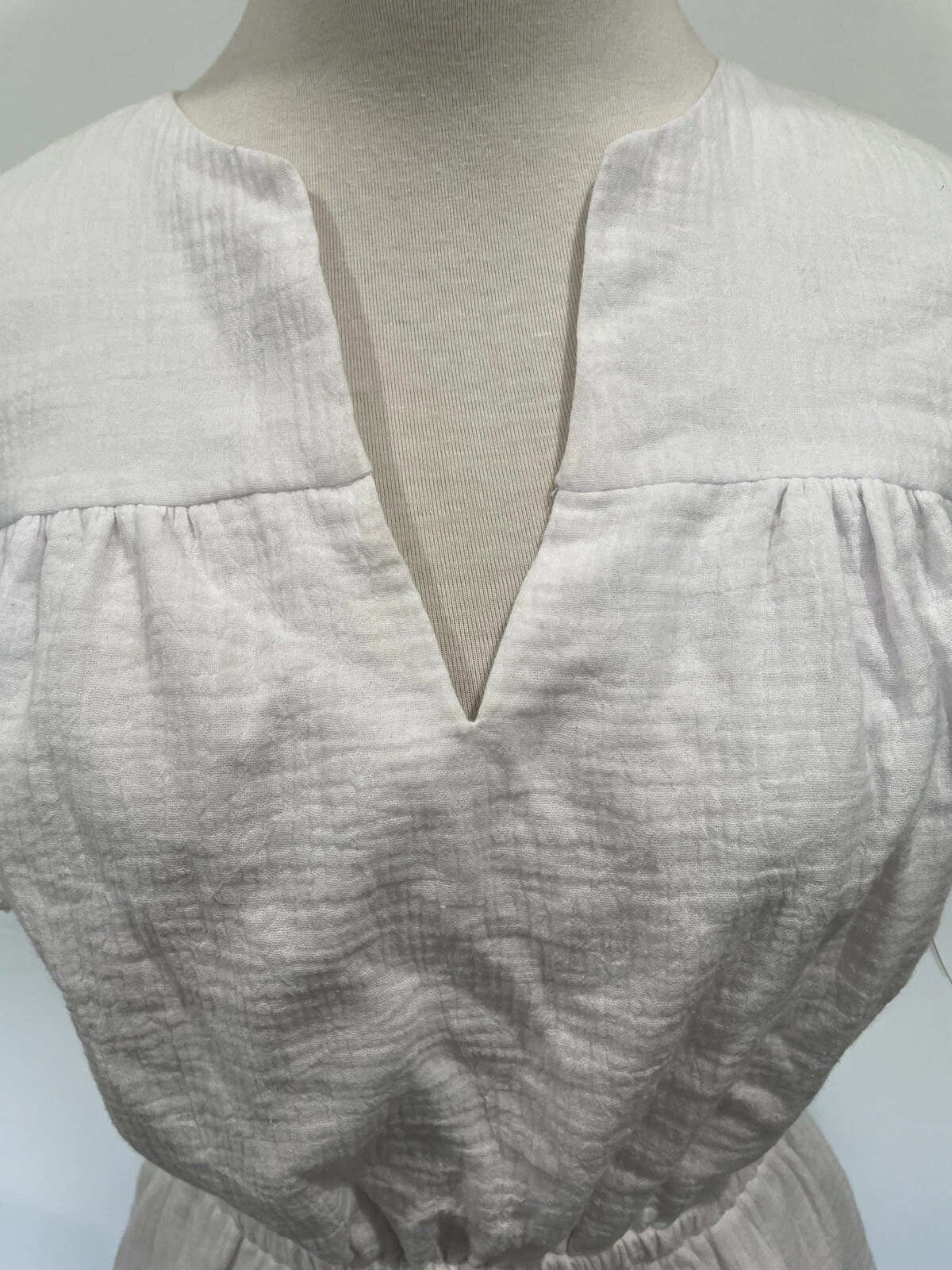 VETEMENTS Mini abito Amanda Uprichard Maisie Cottagecore bianco scollo a V manica a sbuffo nuovo con etichette S