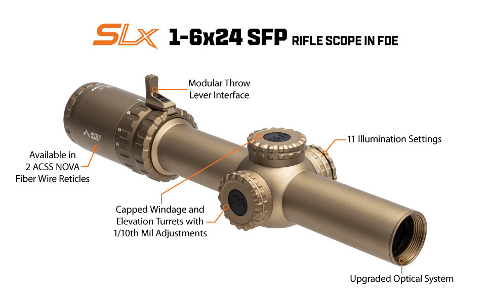 Primary Arms SLx 1-6x24mm SFP -Illuminated ACSS Nova Reticle 5.56