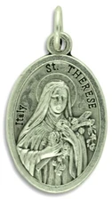 1" Medal of St. Therese and a Holy Card of  of Therese in the Monastery Garden