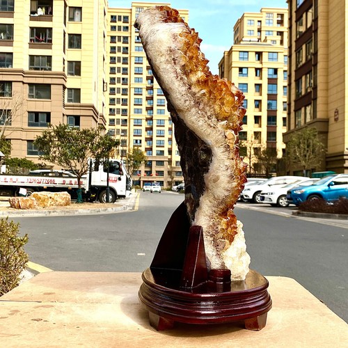 32.52LB Beautiful natural yellow crystal cave entrance large restoration - 第 21/23 張圖片