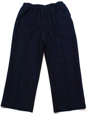 Alfred Dunner Pull on Navy Blue Pants Womens Plus 18, Elastic Waist, Inseam 28"