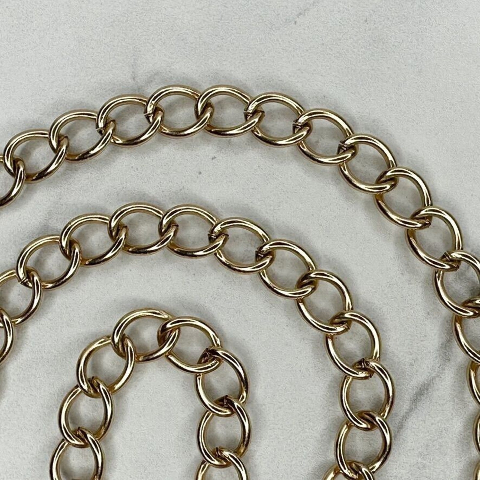Gold Tone Simple Basic Metal Chain Link Belt Y2K … - image 5