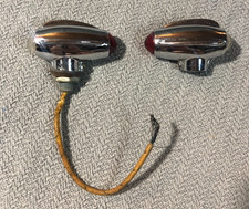 Rare Vintage Electroline Jeweled Marker Lights Chrome Fender Signal Lamps