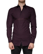Preloved dolce & gabbana Long Sleeve Slim Fit Dress Shirt Men Violet