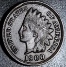 1900 INDIAN HEAD CENT - With LIBERTY & DIAMONDS - XF EF