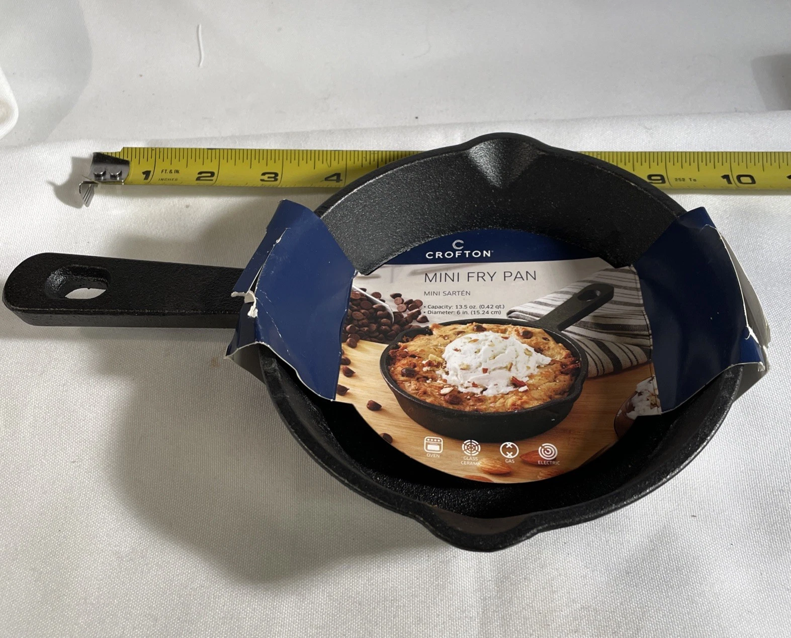 Crofton Mini Fry Pan Cast Iron 6” Diameter Capacity 13.5 Oz. NEW WITH LABEL