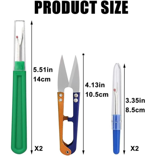 4 PCS Seam Ripper,Set Contains 2 Large Stitch Rippers,2 Small Thread Picker and - Picture 2 of 7