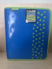 Tech Gear Zipper Binder Blue Green 1.5 Ring School Organizer Style 3480