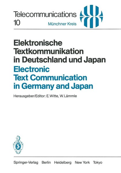 W. LäMmle (U. A.) | Elektronische Textkommunikation In Deutschland Und Japan...-image