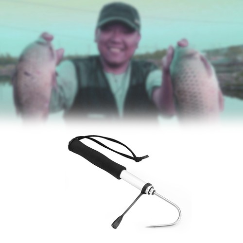 US Retractable Fishing Gaff Stainless Steel Hook Fishing Gear Hook SC - Picture 4 of 8