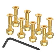 13.5mm/ 0.5" Skateboard Hardware Kit, 8 Pcs Mounting Screws, Gold