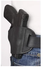 OWB Black Leather Belt Slide Gun Holster For Ruger LC9 & LC9s (9mm)