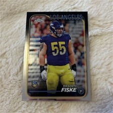 Topps 2024 Chrome Braden Fiske Los Angeles Rams Rookie #273 Football Card. rookie card picture