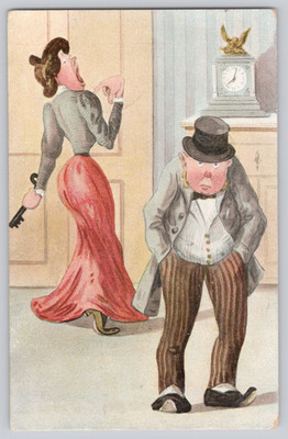 Comic Husband Wife Scene Postcard Series 446 II Germany