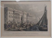 Oryginalny stitch - The New Custom House, z Billingsgate około 1850 roku