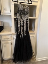Jovani 5908 Black Embellished Strapless Mermaid Prom Dress. Size 6