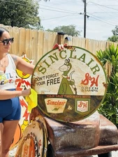 Porcelain Sinclair Advertising Sign 28 In