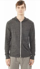 Alternative Eco Lightweight Soft - Gray - Zip-Up Hoodie Men s Medium