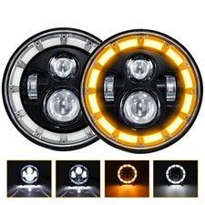 Pair 7 Led Headlights Square Halo Projector Fits Jeep Truck Dot Ip68 Waterproof Pair 7 Led Headlights Square Halo Projector Fits Jeep Truck Dot Ip68 Waterproof