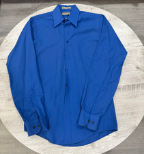 Van Heusen Fitted Dress Shirt Blue Small 14.5 34/35 Wrinkle Free