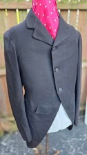 Antique Victorian Edwardian sack Coat Men Black Wool Jacket coat 38 cutaway
