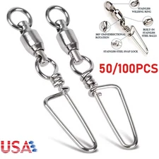 Fishing Ball Bearing Swivel Snap Coastlock Snap High Speed Trolling Connector