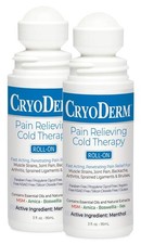 Cryoderm Pain Relieving Roll On 3 oz 2 PACK 3 Fl Oz Pack of 2 , White